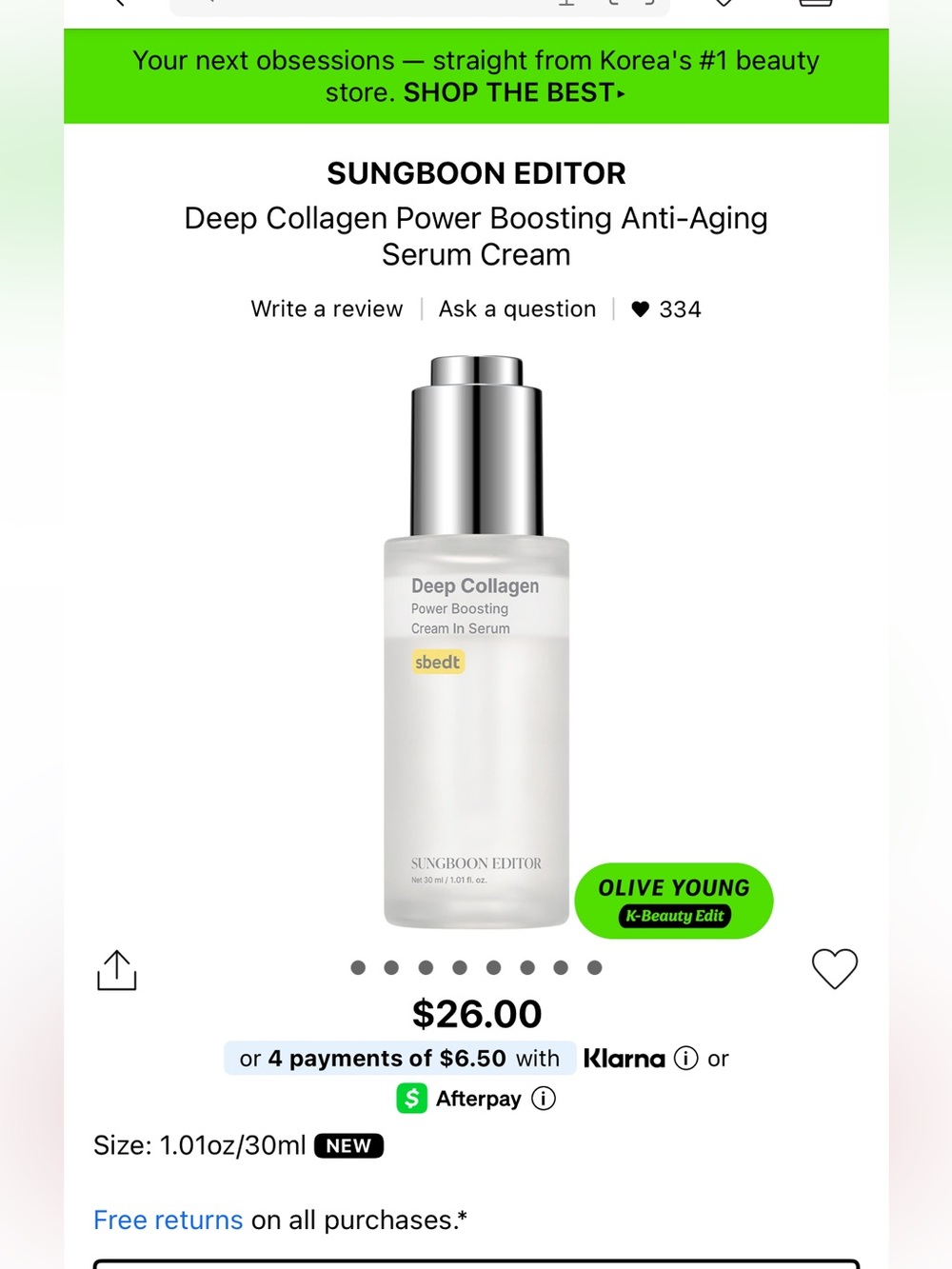 Deep Collagen Power Boosting Serum Cream — White